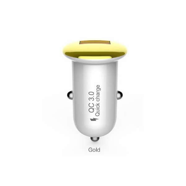 Devia Mushroom series car charger (QC3.0-18W) gold