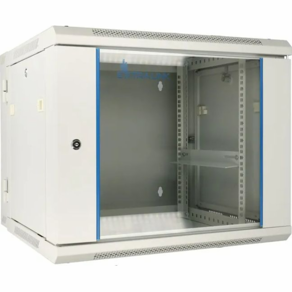 Nástěnná racková skříň 12U 600x600 šedá dvoudílná