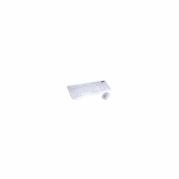 C-TECH klávesnice s myší WLKMC-01, USB, bílá, wireless, C...
