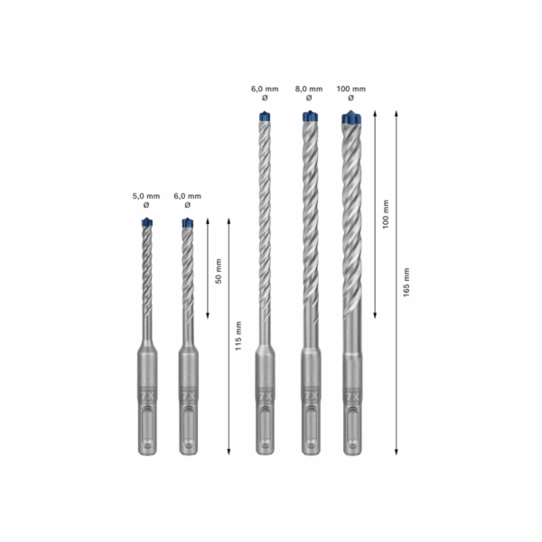 Bosch EXPERT SDS plus-7X 2608900197 sada vrtáků 5dílná