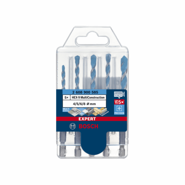 Sada vrtáků Bosch Expert HEX-9 MultiConstruction, 5 kusů