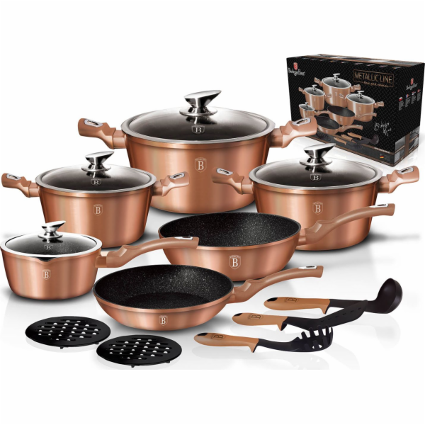 BerlingerHaus BH-1224 Copper Metallic Line sada nádobí 15ks
