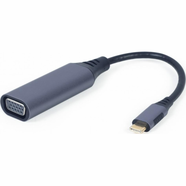 Gembird adaptér USB-C (M)  na VGA (F), 0.15m kábel, šedý