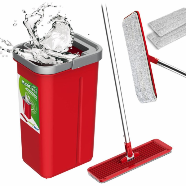 Plochý mop s kbelíkem a ždímačem, dvě náplně HQ GreenBlue...