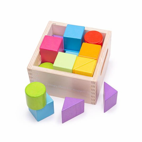 Bigjigs Baby První dřevěné kostky set 17 kusů