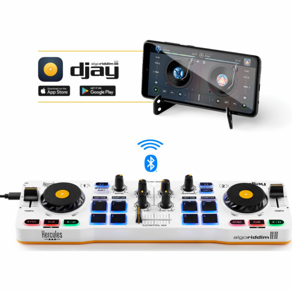 Hercules DJControl Control MIX Bluetooth Pour Smartphone ...