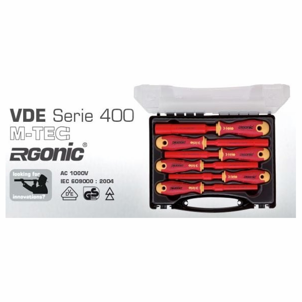 Felo Hexagon 1000V Ergonic 400 VDE sada šroubováků