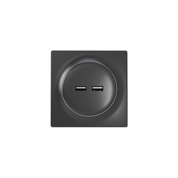 Fibaro FGWU-021-8 zásuvka 2x USB Černá