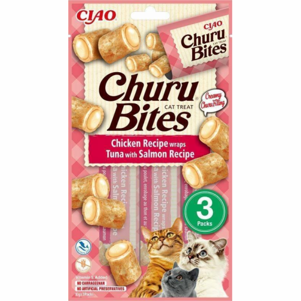 INABA Churu Bites Kuře s tuňákem a lososem - pamlsek pro ...