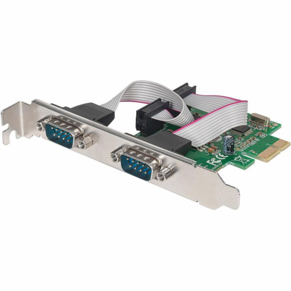 Manhattan PCIe x1 řadič – 2x DB9 sériový port (152082)
