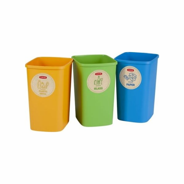 CURVER ECO Friendly 3 x 25 l Set košů na tříděný odpad, m...