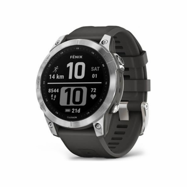 Garmin fenix® 7 – Standard Edition, Silver / Black Band, EU