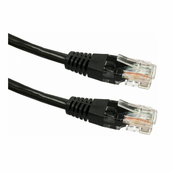 Cat.5e RJ45 UTP měděný patch cord kabel, 7,5m. Černá