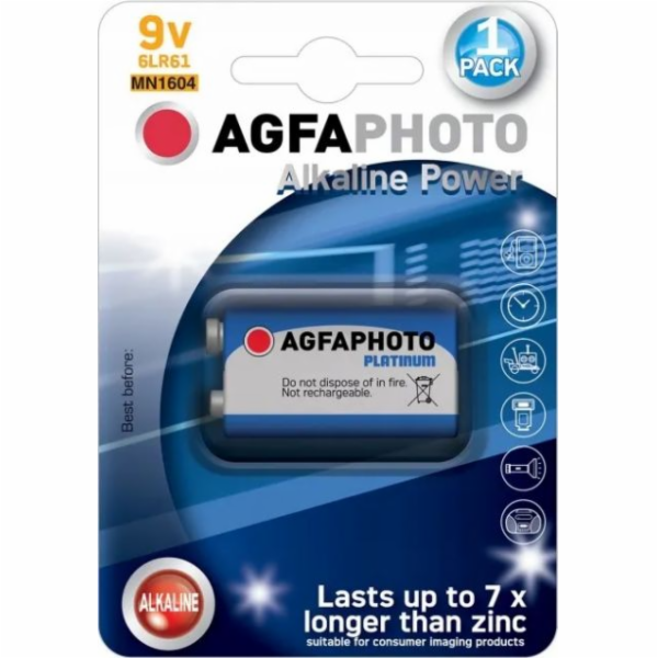 AgfaPhoto Power alkalická baterie 9V, blistr 1ks