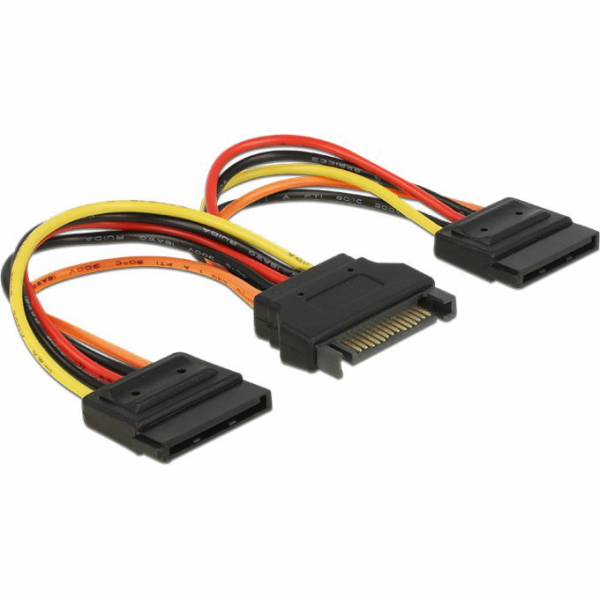 Delock Napájecí kabel SATA 15 pin samec > 2 x Power SATA ...