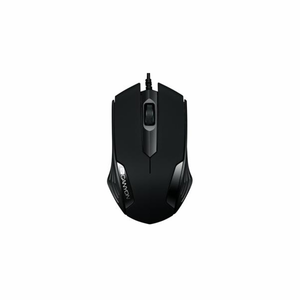CANYON myš optická drátová, 3 tlačítka, 1000dpi, černá