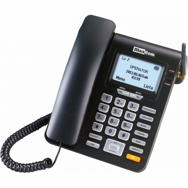 MaxCom MM28DHS, stolní GSM telefon, černá