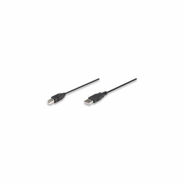 Manhattan USB kabel USB-A – USB-B 1,8 m černý (333368)
