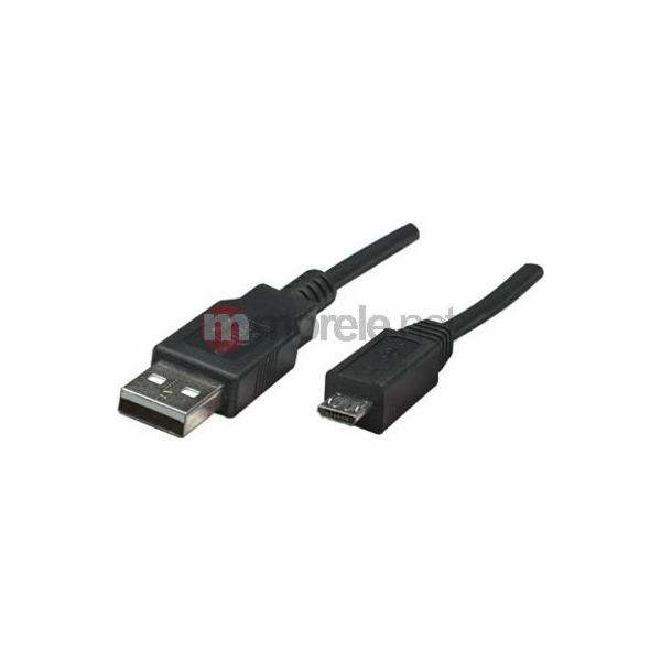 Manhattan USB-A - microUSB kabel 1,8 m černý (307178)