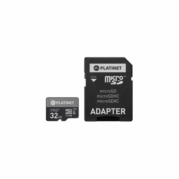 PLATINET microSDHC  SECURE DIGITAL + ADAPTER SD 32GB clas...