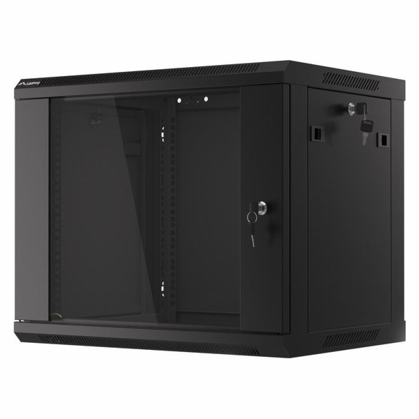 LANBERG Nástěnný rack 19 9U 600X450mm černý flat pack WF0...