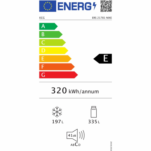 ECG ERS 21781 NIXE americká chladnička 10 let na motor, 5...