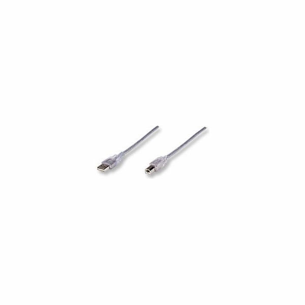 Manhattan USB-A – USB-B kabel USB 5 m stříbrný (345408)