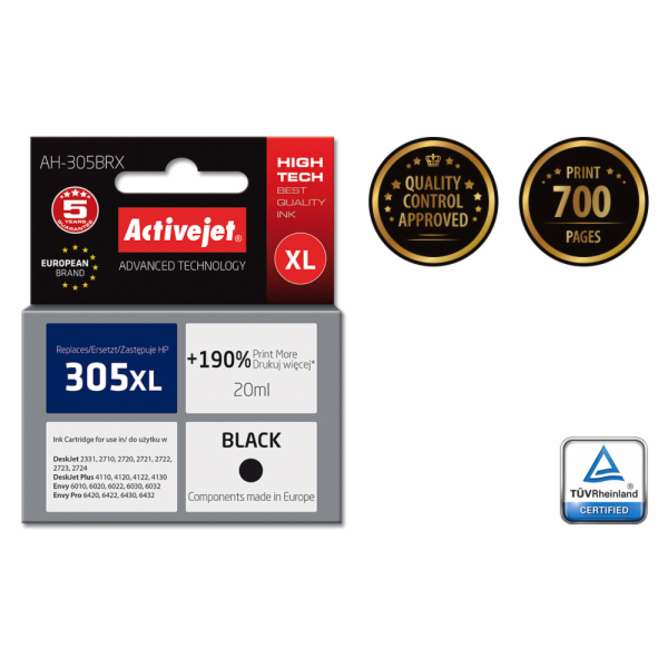Activejet AH-305BRX ink for HP printer; HP 305XL 3YM62AE ...