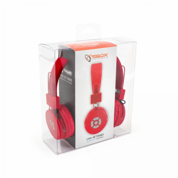 Sbox HS-BT890 sluchátka červené 