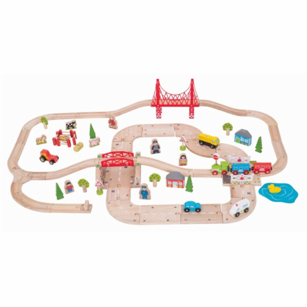 Bigjigs Rail Vláčkodráha 80 dílů