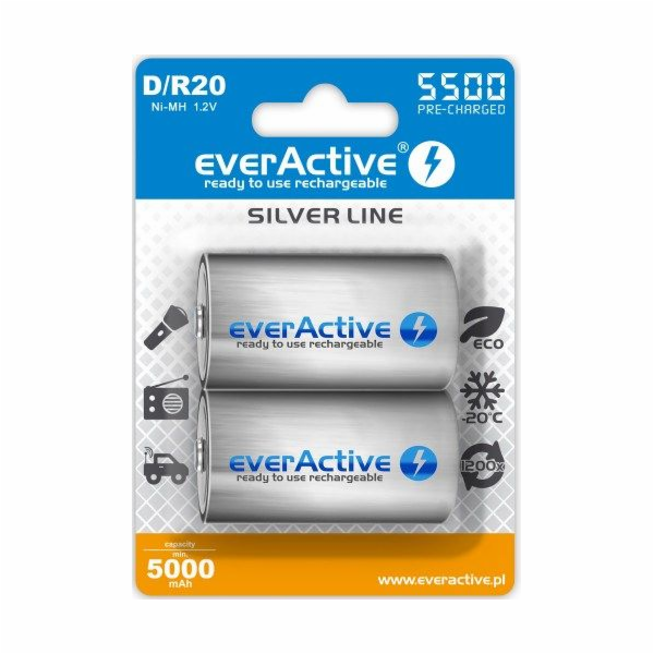 Akumulátory everActive R20/D Ni-MH 5500 mAh ready to use