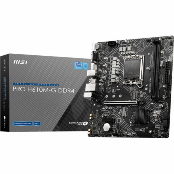 MSI MB Sc LGA1700 PRO H610M-G DDR4, Intel H610, 2xDDR4, 1...