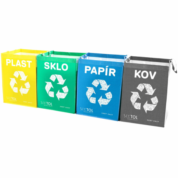SIXTOL Tašky na tříděný odpad SORT EASY 4 METAL, 30x30x40...