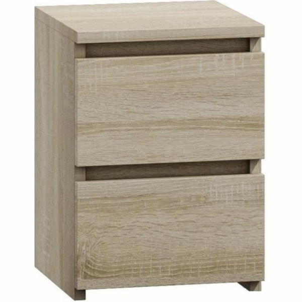 Topeshop M2 SONOMA Skříňka komoda noční stolek 2 zásuvky 