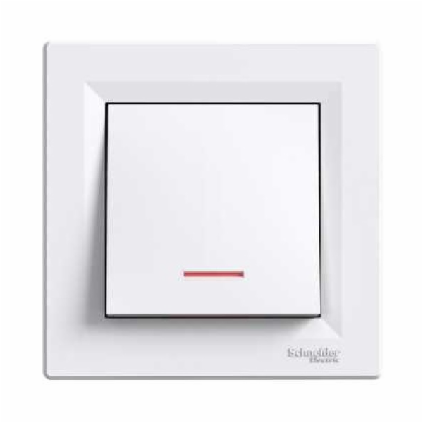 Asfora spínač 1/0So s průzorem šroubový White