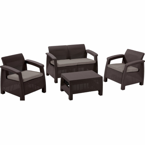 Sestava venkovního nábytku CURVER CORFU BOX, hnědá, 4 místa