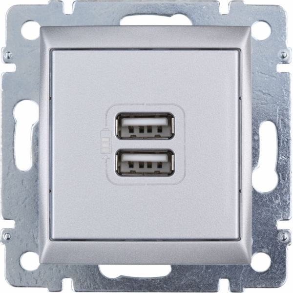 Valena USB nabíječka 2-násobná 1,5A Stříbrná metal