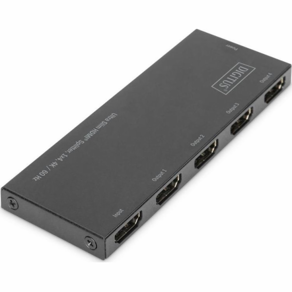 Digitus Ultra tenký HDMI Rozbočovač, 1x4, 4K / 60Hz HDR, ...