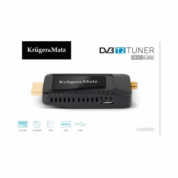 KRUGER & MATZ mini DEKODER DVB-T2 H.265 HEVC KM9999