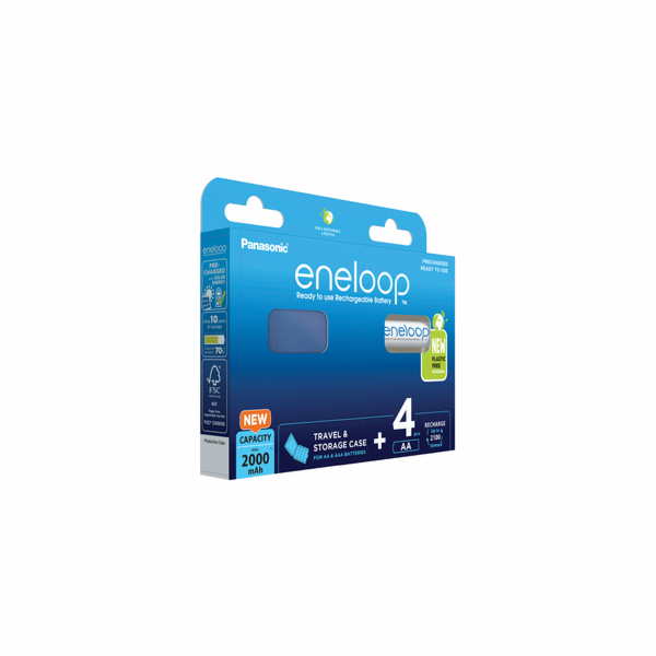 1x4 Panasonic Eneloop Mignon AA 2000mAh + Akkubox   BK-3M...