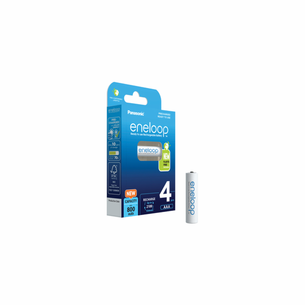 1x4 Panasonic Eneloop Micro AAA 800mAh BK-4MCDE/4BE