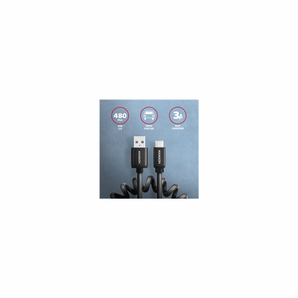 AXAGON BUCM-AM10TB, TWISTER kabel USB-C <-> USB-A, 0.6m, ...