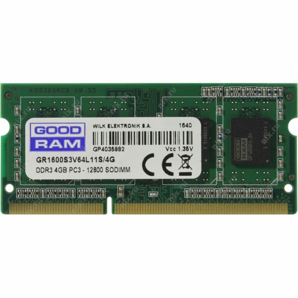 GOODRAM SODIMM DDR3 4GB 1600MHz CL11, 1.35V