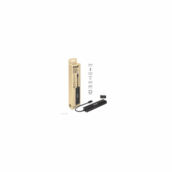 Club3D hub USB-C, 6-in-1 Hub s HDMI 8K30Hz, 2xUSB Type-A,...