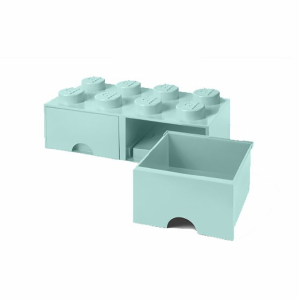 Room Copenhagen LEGO Brick Drawer 8 aqua blue, úložný box
