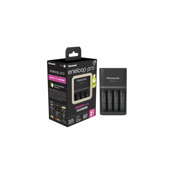 Panasonic Eneloop Smart Plus Ch. BQ-CC55 incl. 4xAA K-KJ5...