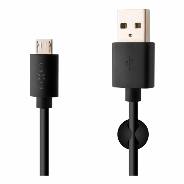 FIXED 1m microUSB kabel,černý FIXD-UM-BK
