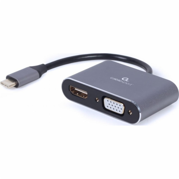 Cablexpert A-USB3C-HDMIVGA-01 USB grafický adaptér Šedá