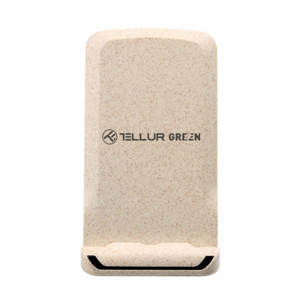 Tellur Green Qi wireless fast desk charger, 15W, Cream