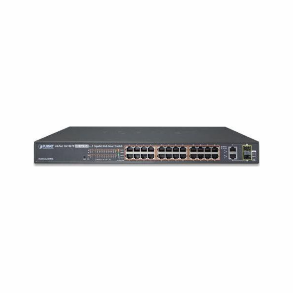 Planet FGSW-2624HPS4 L2 switch, 24x100Mb, 2x1Gb SFP, 24x ...